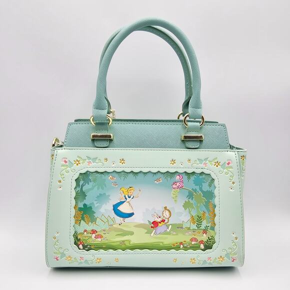 Loungefly Disney Alice in Wonderland Scenic Green Crossbody Handbag Purse Bag - Picture 2 of 9